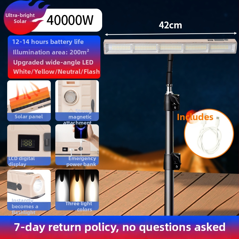 Lumină LED pentru camping, bandă luminoasă portabilă, reîncărcabilă, iluminare de urgență pentru spații în aer liber