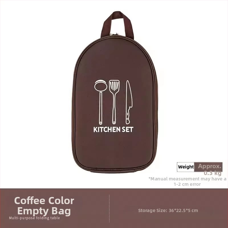 Преносим комплект за къмпинг кухненски прибори от неръждаема стомана – многофункционален комплект съдове с нож, вилица и лъжица и чанта за подправки