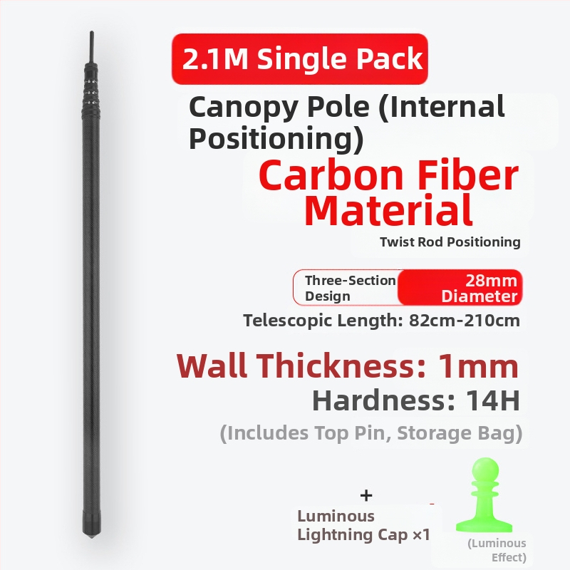 Ράβδος στήριξης ανθρακονημάτων με εσωτερική τοποθέτηση και περιστρεφόμενο κλείδωμα – εξάρτημα για σκηνή κατασκήνωσης