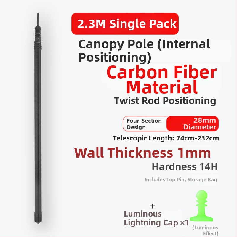 Ράβδος στήριξης ανθρακονημάτων με εσωτερική τοποθέτηση και περιστρεφόμενο κλείδωμα – εξάρτημα για σκηνή κατασκήνωσης