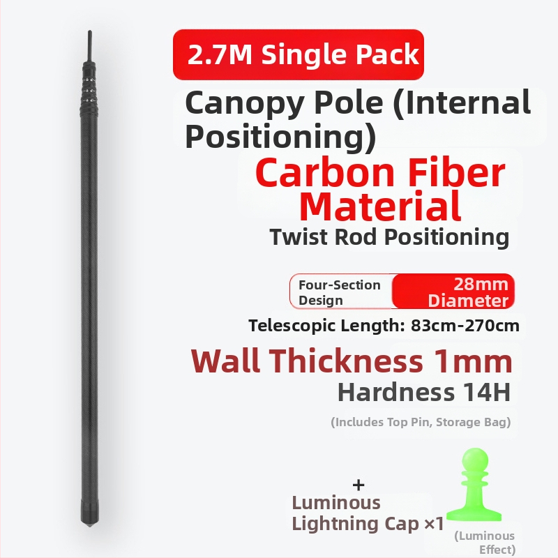 Ράβδος στήριξης ανθρακονημάτων με εσωτερική τοποθέτηση και περιστρεφόμενο κλείδωμα – εξάρτημα για σκηνή κατασκήνωσης