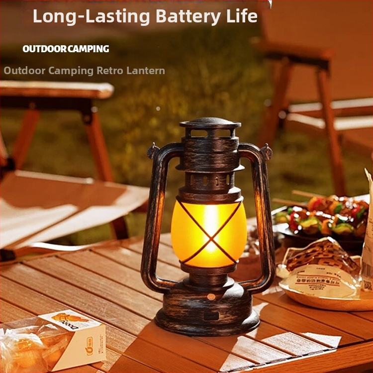 Lumină de camping cu baterie reîncărcabilă încorporată 18650, lampă incandescentă, lanternă portabilă pentru cort în aer liber