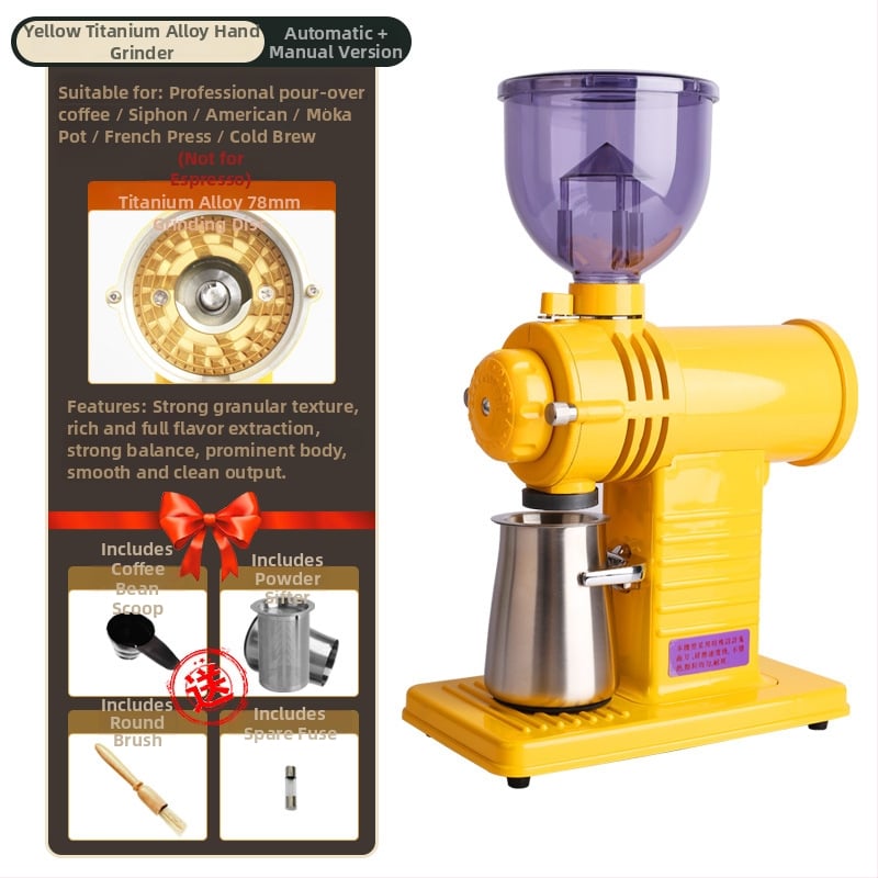 Αλεστήρας καφέ ηλεκτρικός εμπορικός 110V με λειτουργίες Auto και Inching, ισχύς 0.25 kW, βάρος 4.74 kg, κατάλληλος για κόκκους καφέ – ιδανικός για γραφεία, οικίες, καφέ, εστιατόρια