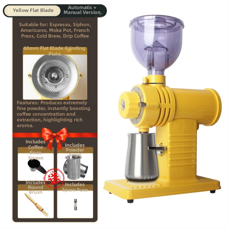 Αλεστήρας καφέ ηλεκτρικός εμπορικός 110V με λειτουργίες Auto και Inching, ισχύς 0.25 kW, βάρος 4.74 kg, κατάλληλος για κόκκους καφέ – ιδανικός για γραφεία, οικίες, καφέ, εστιατόρια