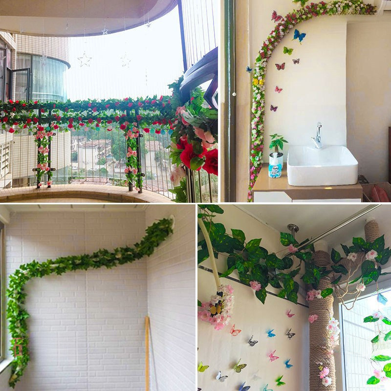 Dekoratív kryt potrubia pre klimatizáciu a vodovodné rúry s umelou rastlinou