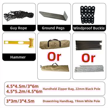 Kemping sátor kültéri árnyékoló, hordozható vinil függönnyel az autó oldalához a tengerparton, Oxford anyag, négyszögletes forma, kézi szerelés, vas tartók, vízállóság 1000