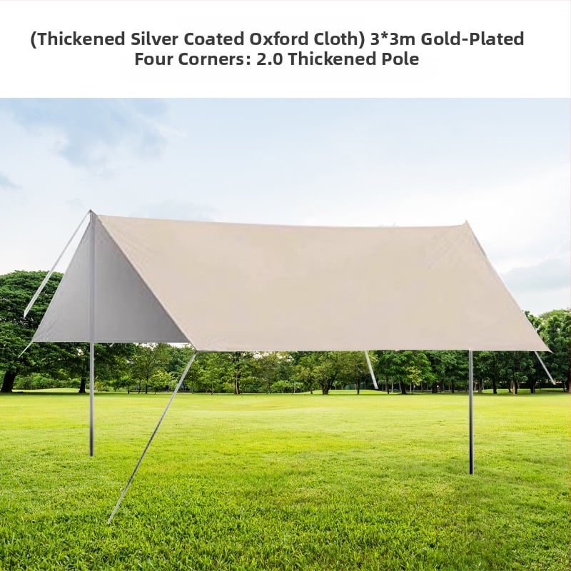 Kemping sátor kültéri árnyékoló, hordozható vinil függönnyel az autó oldalához a tengerparton, Oxford anyag, négyszögletes forma, kézi szerelés, vas tartók, vízállóság 1000