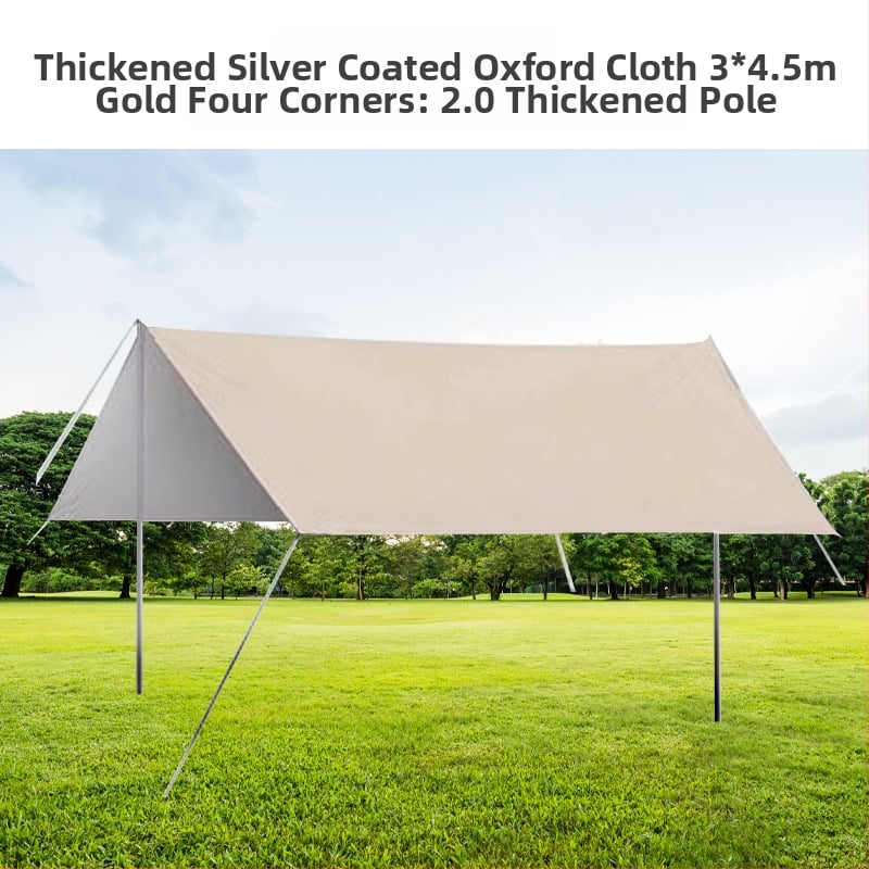 Kemping sátor kültéri árnyékoló, hordozható vinil függönnyel az autó oldalához a tengerparton, Oxford anyag, négyszögletes forma, kézi szerelés, vas tartók, vízállóság 1000