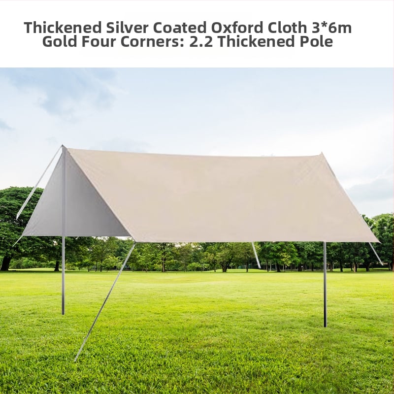 Kemping sátor kültéri árnyékoló, hordozható vinil függönnyel az autó oldalához a tengerparton, Oxford anyag, négyszögletes forma, kézi szerelés, vas tartók, vízállóság 1000