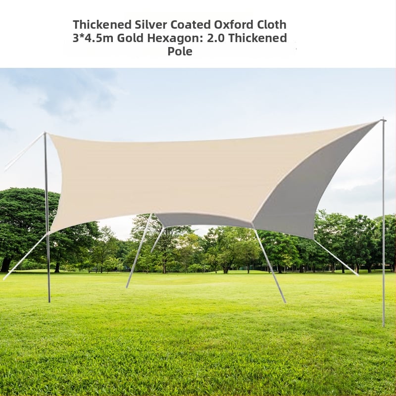Kemping sátor kültéri árnyékoló, hordozható vinil függönnyel az autó oldalához a tengerparton, Oxford anyag, négyszögletes forma, kézi szerelés, vas tartók, vízállóság 1000