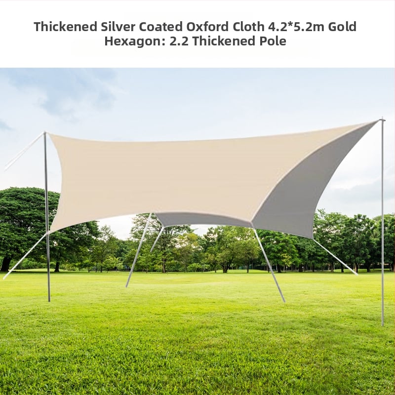 Kemping sátor kültéri árnyékoló, hordozható vinil függönnyel az autó oldalához a tengerparton, Oxford anyag, négyszögletes forma, kézi szerelés, vas tartók, vízállóság 1000