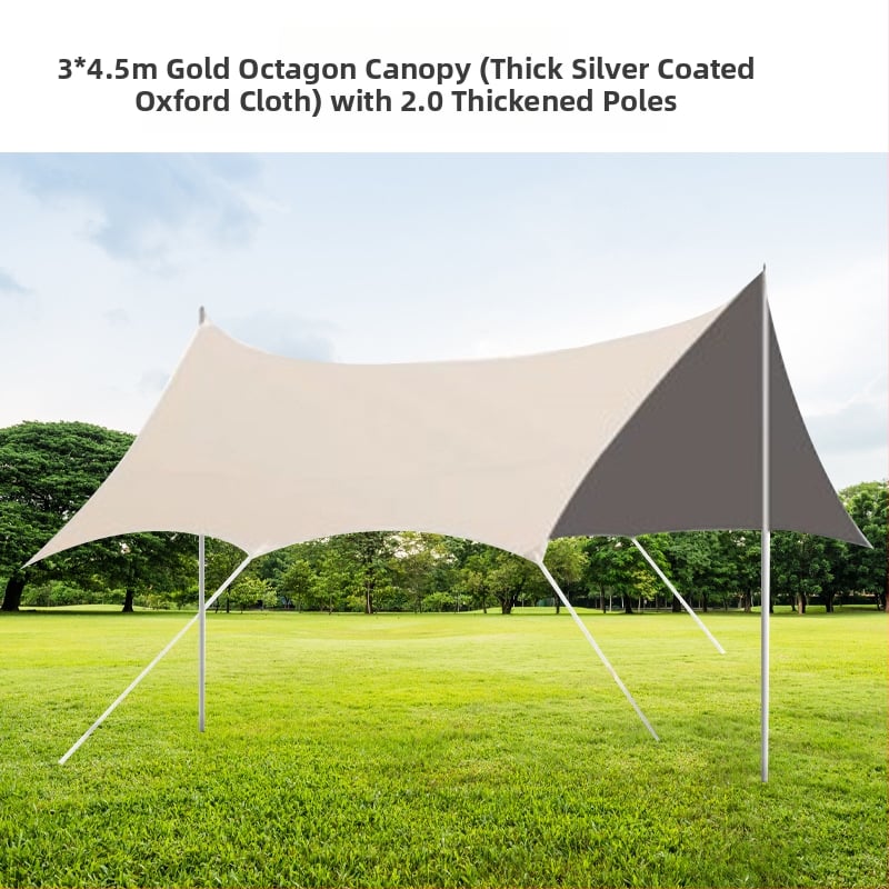 Kemping sátor kültéri árnyékoló, hordozható vinil függönnyel az autó oldalához a tengerparton, Oxford anyag, négyszögletes forma, kézi szerelés, vas tartók, vízállóság 1000