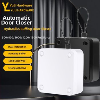 Zatvárač dverí bez vŕtania | plastový, automatické vracanie, moderný minimalistický štýl, značka Yuli
