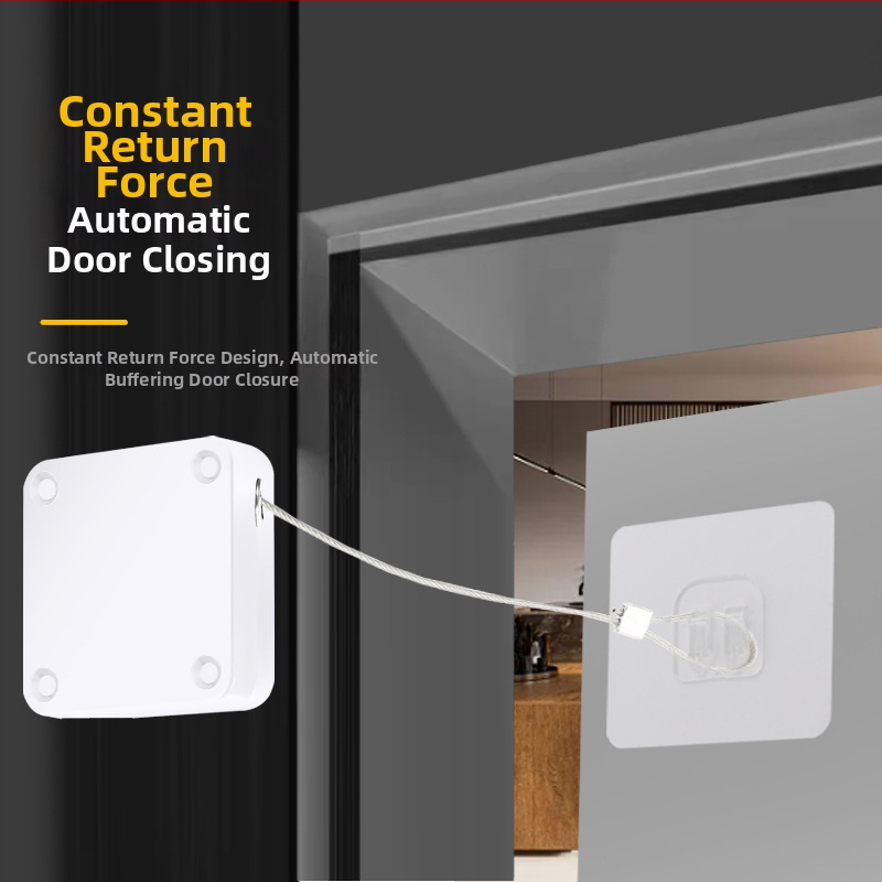 Zatvárač dverí bez vŕtania | plastový, automatické vracanie, moderný minimalistický štýl, značka Yuli