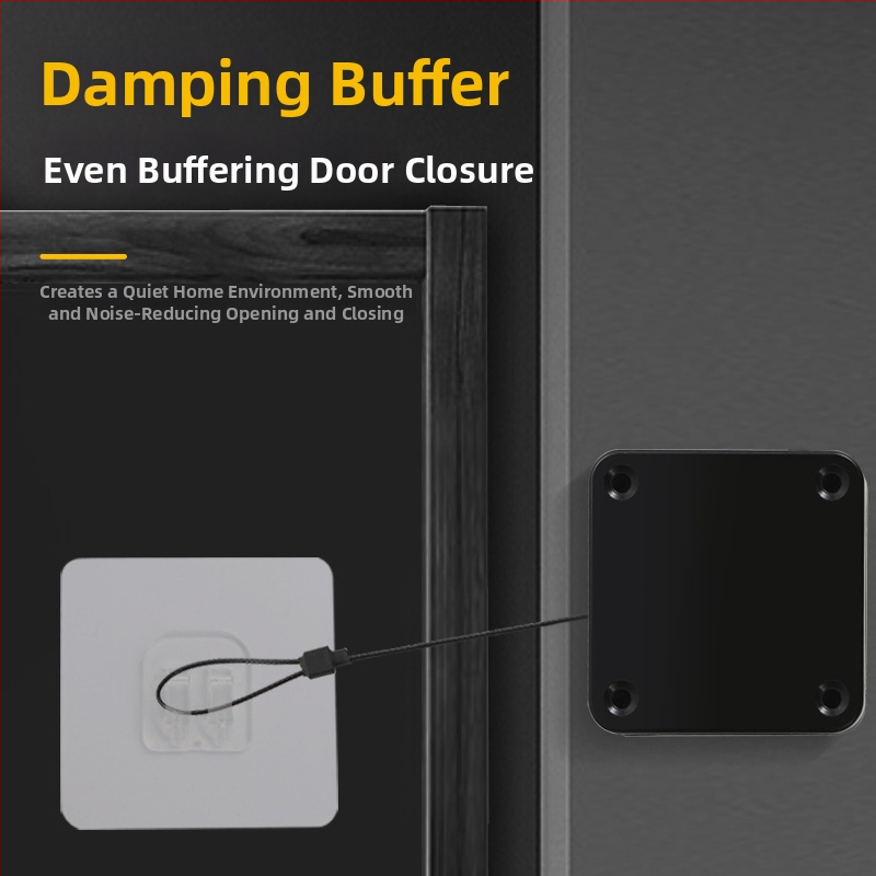 Zatvárač dverí bez vŕtania | plastový, automatické vracanie, moderný minimalistický štýl, značka Yuli