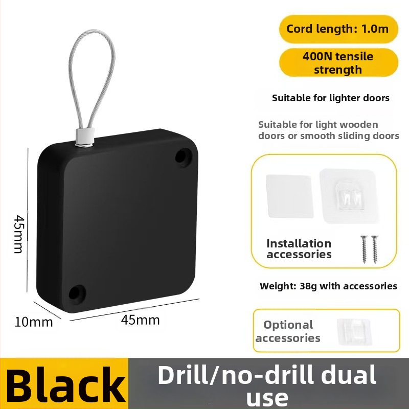 Zatvárač dverí bez vŕtania | plastový, automatické vracanie, moderný minimalistický štýl, značka Yuli