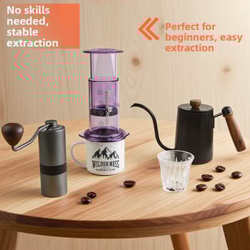 ComeMore Χειροκίνητη Καφετιέρα με Tritan σώμα, πίεση-ενισχυμένη, φορητή για εξωτερική παρασκευή