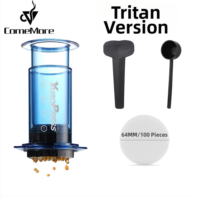 ComeMore Χειροκίνητη Καφετιέρα με Tritan σώμα, πίεση-ενισχυμένη, φορητή για εξωτερική παρασκευή