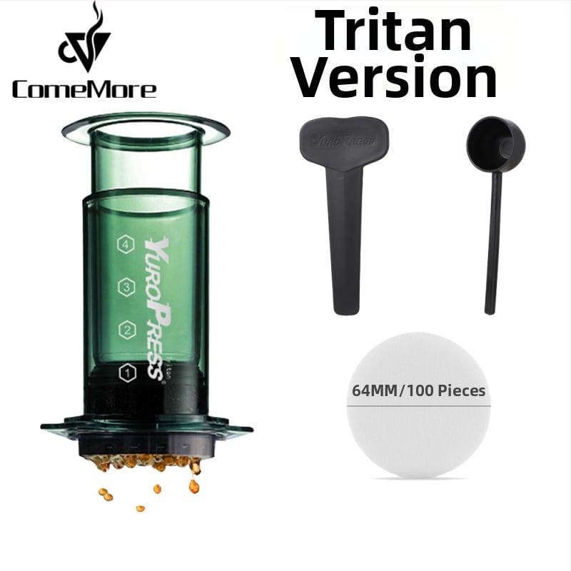 ComeMore Χειροκίνητη Καφετιέρα με Tritan σώμα, πίεση-ενισχυμένη, φορητή για εξωτερική παρασκευή