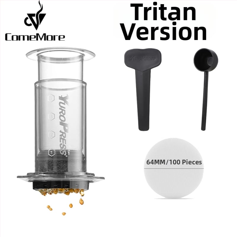 ComeMore Χειροκίνητη Καφετιέρα με Tritan σώμα, πίεση-ενισχυμένη, φορητή για εξωτερική παρασκευή
