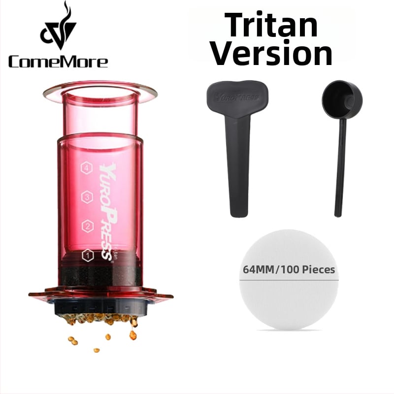 ComeMore Χειροκίνητη Καφετιέρα με Tritan σώμα, πίεση-ενισχυμένη, φορητή για εξωτερική παρασκευή