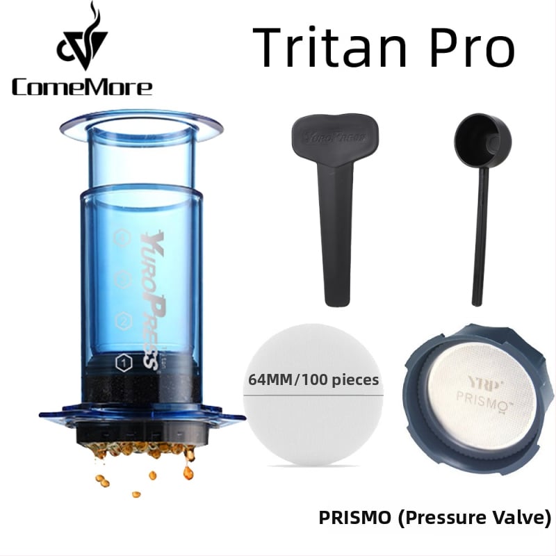 ComeMore Χειροκίνητη Καφετιέρα με Tritan σώμα, πίεση-ενισχυμένη, φορητή για εξωτερική παρασκευή