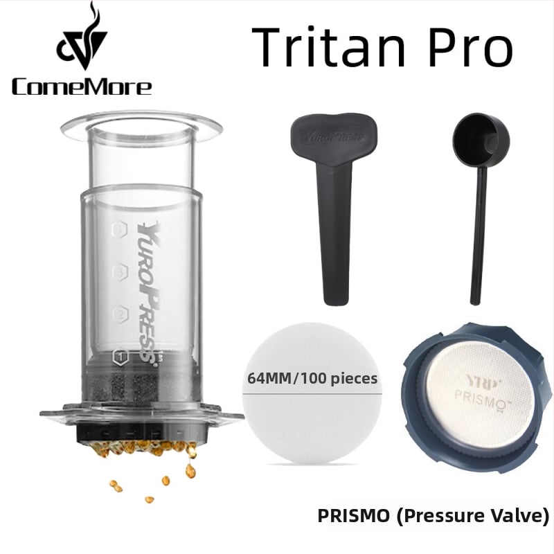 ComeMore Χειροκίνητη Καφετιέρα με Tritan σώμα, πίεση-ενισχυμένη, φορητή για εξωτερική παρασκευή