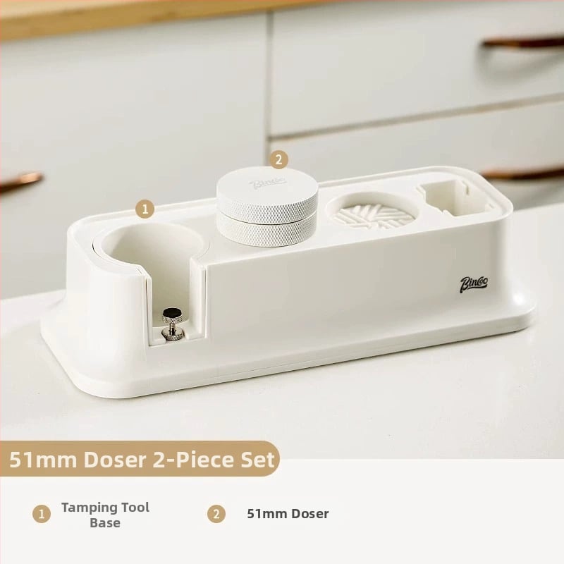Σετ βάσης καφέ για πορταφίλτρς 51/58 mm — ελαστική παγκόσμια βάση με εξάρτημα συμπίεσης, πλαστική κατασκευή