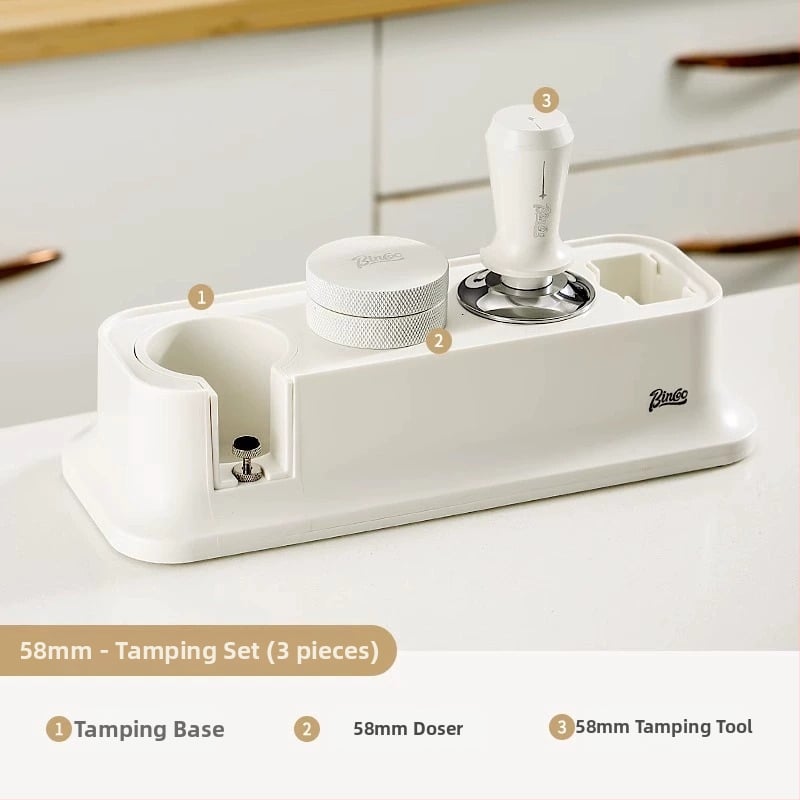 Σετ βάσης καφέ για πορταφίλτρς 51/58 mm — ελαστική παγκόσμια βάση με εξάρτημα συμπίεσης, πλαστική κατασκευή