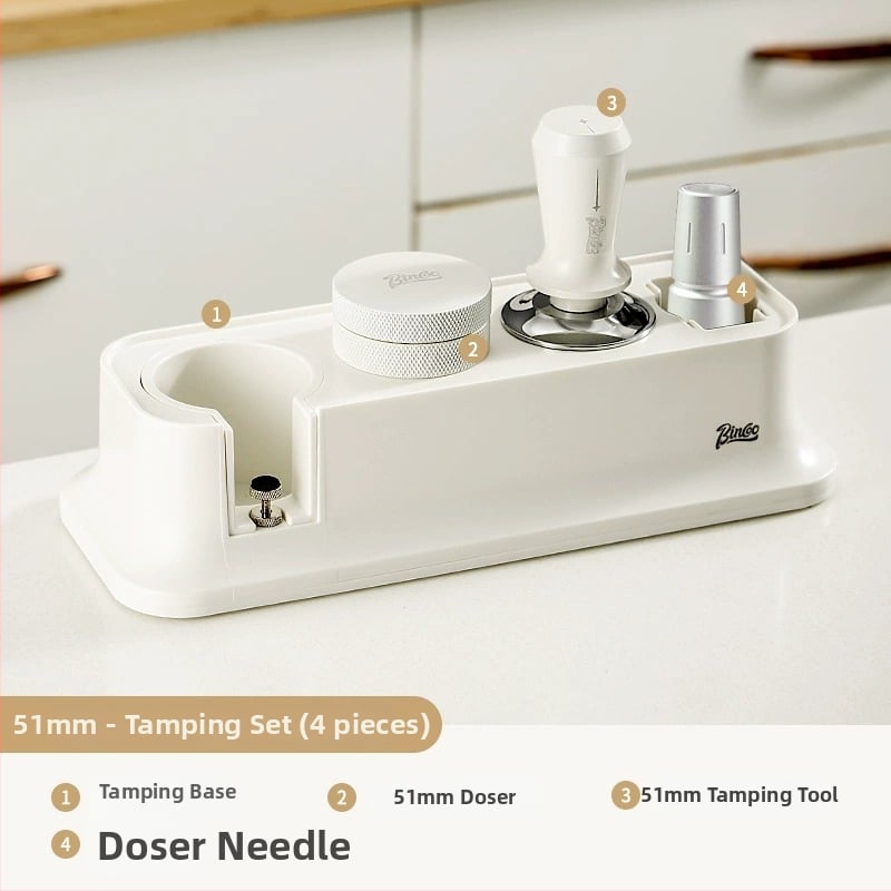 Σετ βάσης καφέ για πορταφίλτρς 51/58 mm — ελαστική παγκόσμια βάση με εξάρτημα συμπίεσης, πλαστική κατασκευή