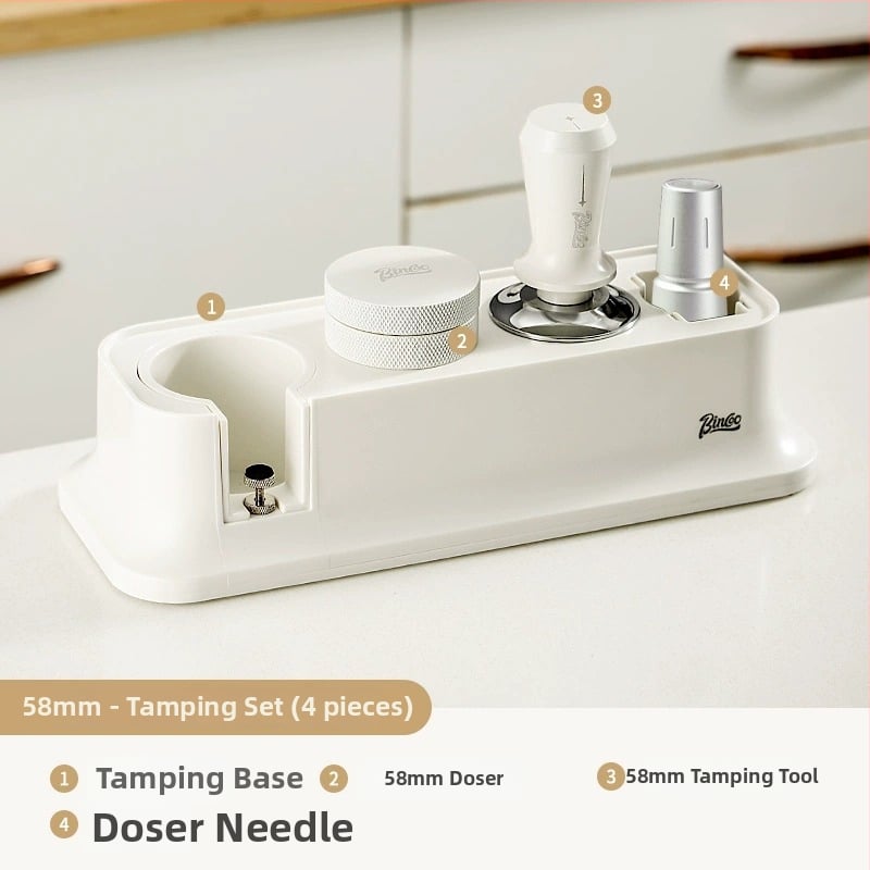 Σετ βάσης καφέ για πορταφίλτρς 51/58 mm — ελαστική παγκόσμια βάση με εξάρτημα συμπίεσης, πλαστική κατασκευή