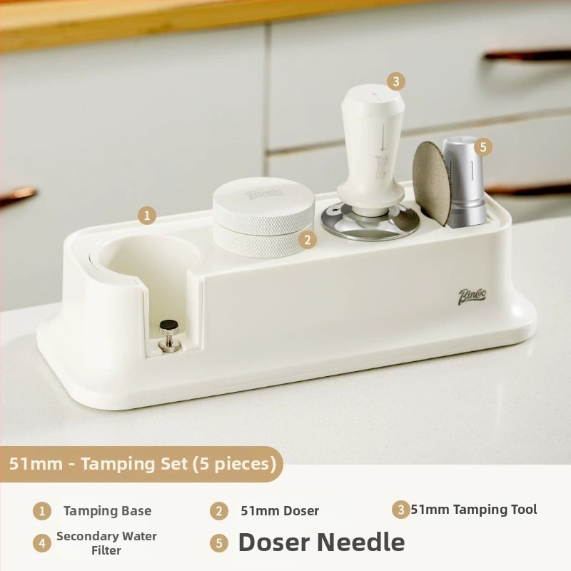 Σετ βάσης καφέ για πορταφίλτρς 51/58 mm — ελαστική παγκόσμια βάση με εξάρτημα συμπίεσης, πλαστική κατασκευή