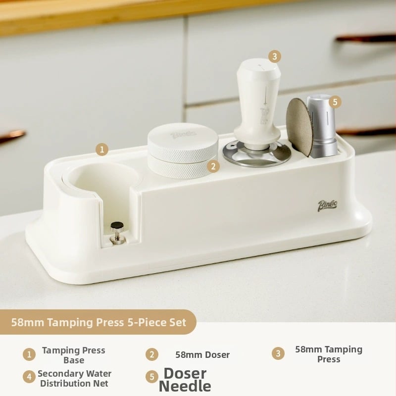 Σετ βάσης καφέ για πορταφίλτρς 51/58 mm — ελαστική παγκόσμια βάση με εξάρτημα συμπίεσης, πλαστική κατασκευή