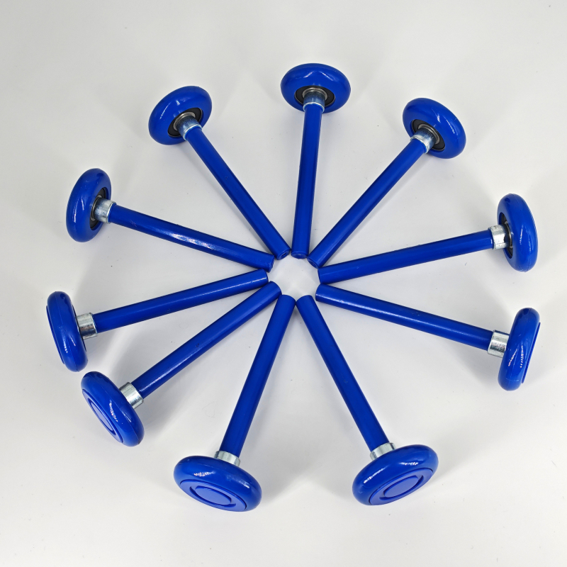 Garázsajtó görgő műanyag bevonatú rúddal és porvédő kupakkal | Anyag: nylon + galvanizált vas | Márka: Kuntai