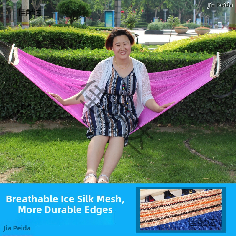 Vonku sieťová hojdačka na kempovanie, bez držiaka; povrchový materiál: bavlna/nylonové lano.