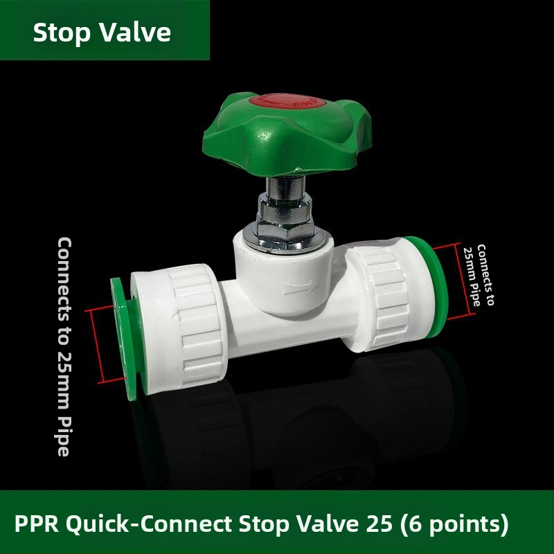 Inline PPR/PE vysokorýchlostné fitingy s rýchlo pripojovacími spojkami, globový ventil a guľový ventil, model 003, hrúbka steny 3 mm, vynikajúca kvalita