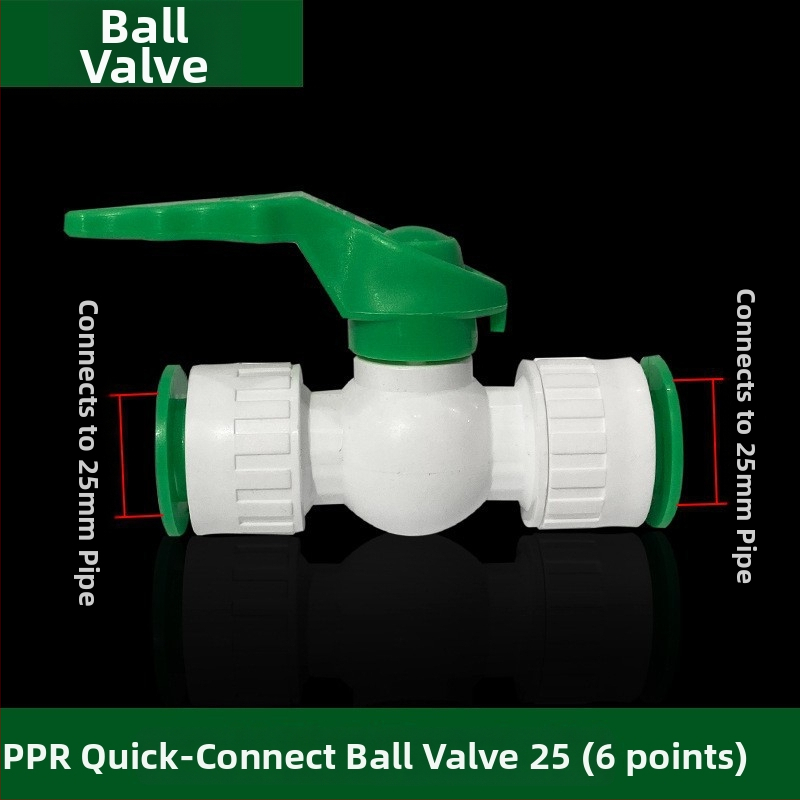 Inline PPR/PE vysokorýchlostné fitingy s rýchlo pripojovacími spojkami, globový ventil a guľový ventil, model 003, hrúbka steny 3 mm, vynikajúca kvalita