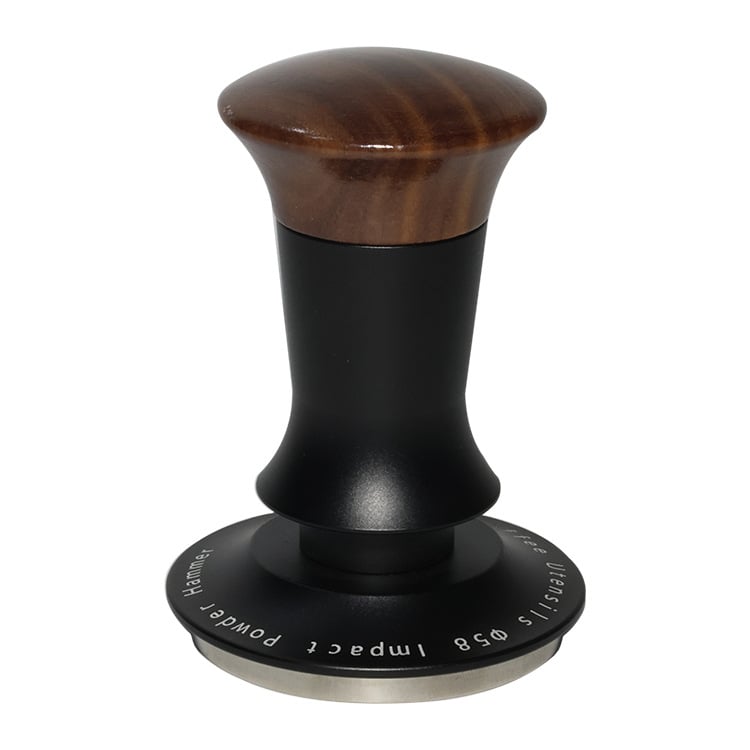 Ταμπερ καφέ για ημι-αυτοματες μηχανές εσπρέσο – καρυδιά, αλουμίνιο και ανοξείδωτο χάλυβα; σχέδιο πίεσης με υδάτινη ισορροπία