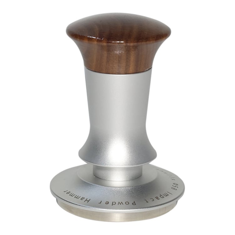 Ταμπερ καφέ για ημι-αυτοματες μηχανές εσπρέσο – καρυδιά, αλουμίνιο και ανοξείδωτο χάλυβα; σχέδιο πίεσης με υδάτινη ισορροπία