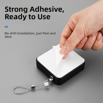 Ρυθιζόμενος μηχανισμός κλεισίματος πόρτας με σχοινί έλξης, χωρίς διάτρηση, για συρόμενες πόρτες, πλαστικό περίβλημα, μοντέρνος μινιμαλισμός