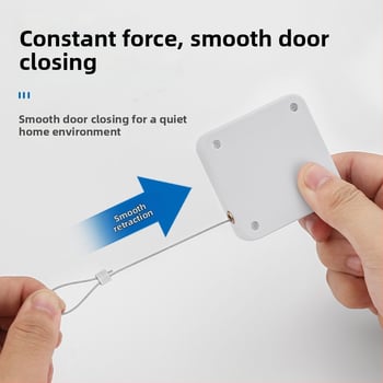 Ρυθιζόμενος μηχανισμός κλεισίματος πόρτας με σχοινί έλξης, χωρίς διάτρηση, για συρόμενες πόρτες, πλαστικό περίβλημα, μοντέρνος μινιμαλισμός