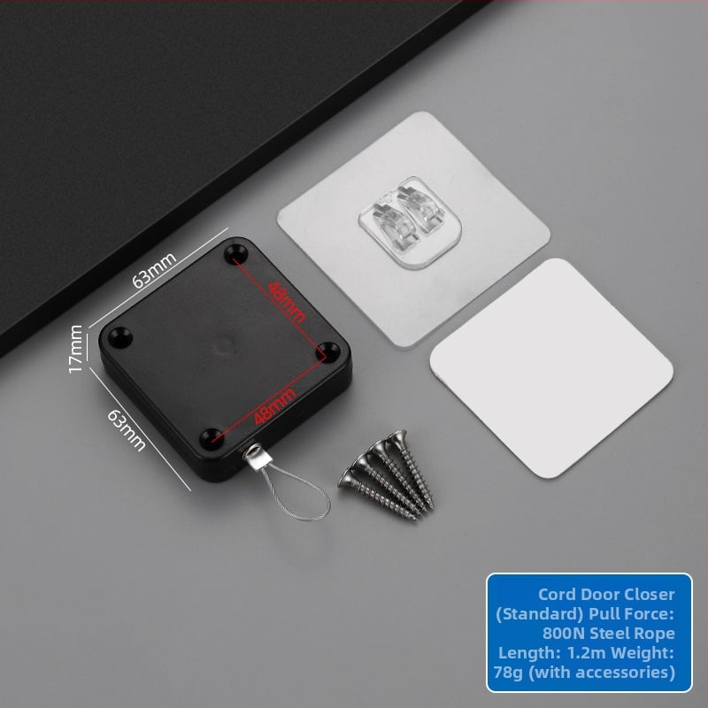 Ρυθιζόμενος μηχανισμός κλεισίματος πόρτας με σχοινί έλξης, χωρίς διάτρηση, για συρόμενες πόρτες, πλαστικό περίβλημα, μοντέρνος μινιμαλισμός