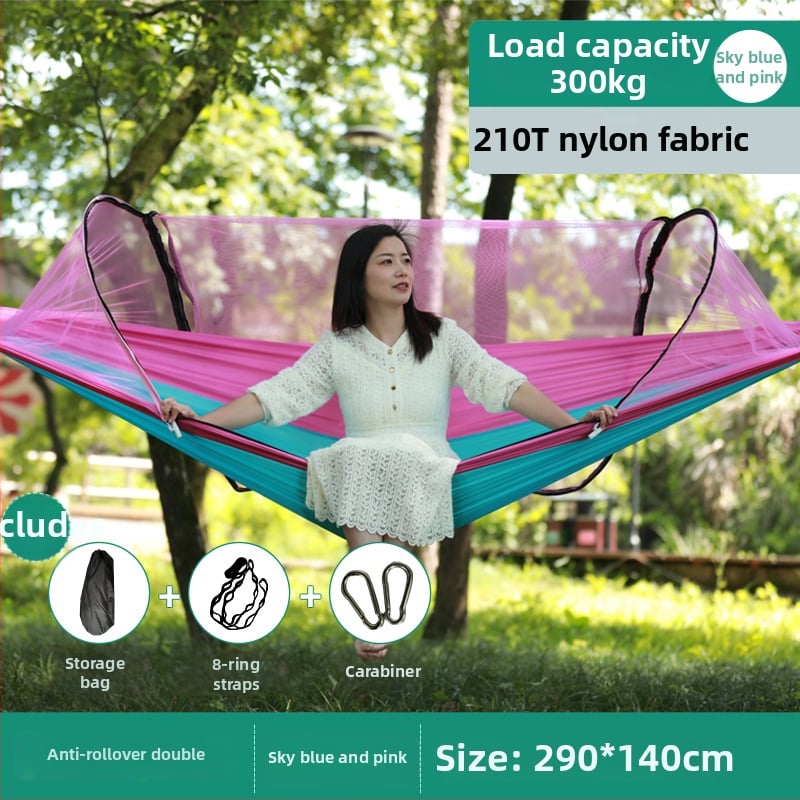 Kültéri függőágy rovarhálóval és árnyékolóval, vászon felület, terhelhetőség 600 kg, tömeg 1.7–2.7 kg, konzol nélkül, egy személy számára