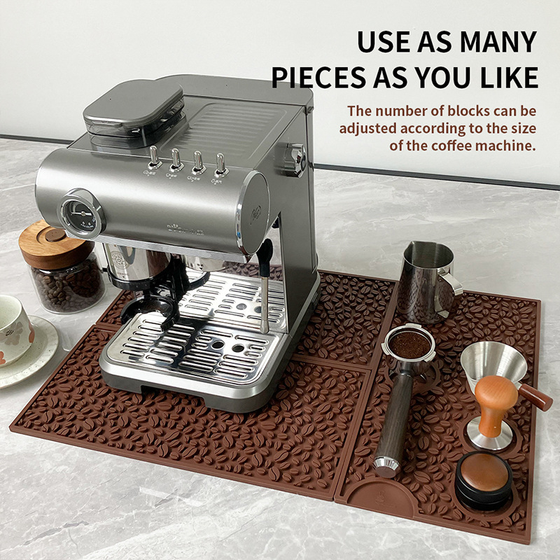 Μάτ σιλικόνης για μηχανή καφέ – αντιολισθητικό, ανθεκτικό σε υψηλές θερμοκρασίες, δίσκος σταγόνων, επιφάνεια πάγκου