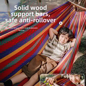 Oldalsó védőrúddal ellátott függőágy; felnőttek és gyerekek számára; vászon anyag; teherbírás 250 kg; vastagított kötéllel