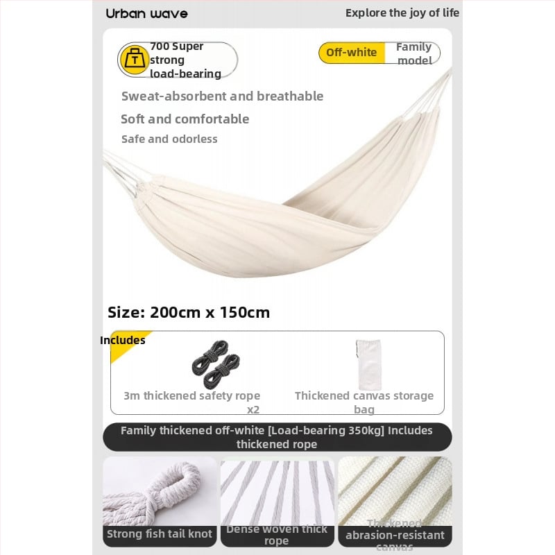 Oldalsó védőrúddal ellátott függőágy; felnőttek és gyerekek számára; vászon anyag; teherbírás 250 kg; vastagított kötéllel