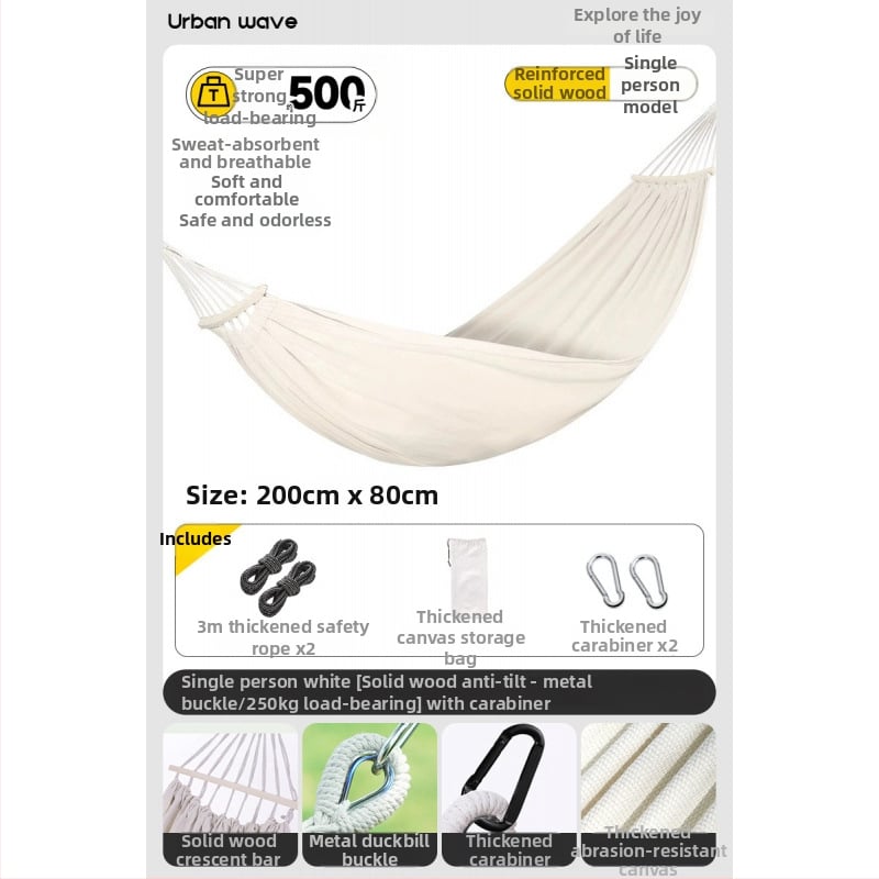 Oldalsó védőrúddal ellátott függőágy; felnőttek és gyerekek számára; vászon anyag; teherbírás 250 kg; vastagított kötéllel