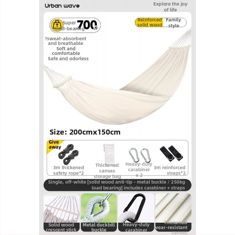 Oldalsó védőrúddal ellátott függőágy; felnőttek és gyerekek számára; vászon anyag; teherbírás 250 kg; vastagított kötéllel