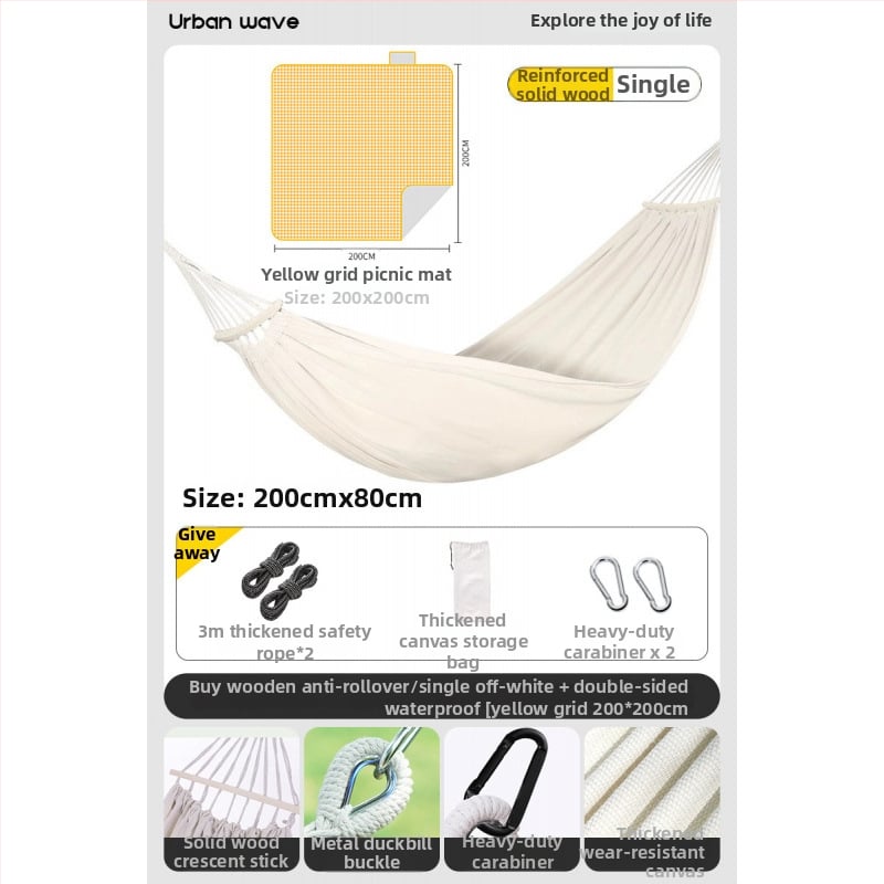 Oldalsó védőrúddal ellátott függőágy; felnőttek és gyerekek számára; vászon anyag; teherbírás 250 kg; vastagított kötéllel