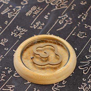 Okrugli tamjanik, kineskog stila, materijal Phoebe, nehrđajući čelik mrežasti držač, polu-ručno i polu-mehaničko izrađivanje